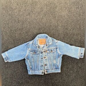 Vintage 90s Levi's Denim Jean Jacket Orange Tab Kids 2T